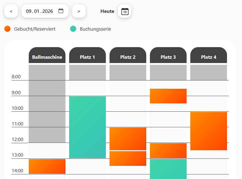 Buchungssystem mit Einzel- und Serienbuchungen