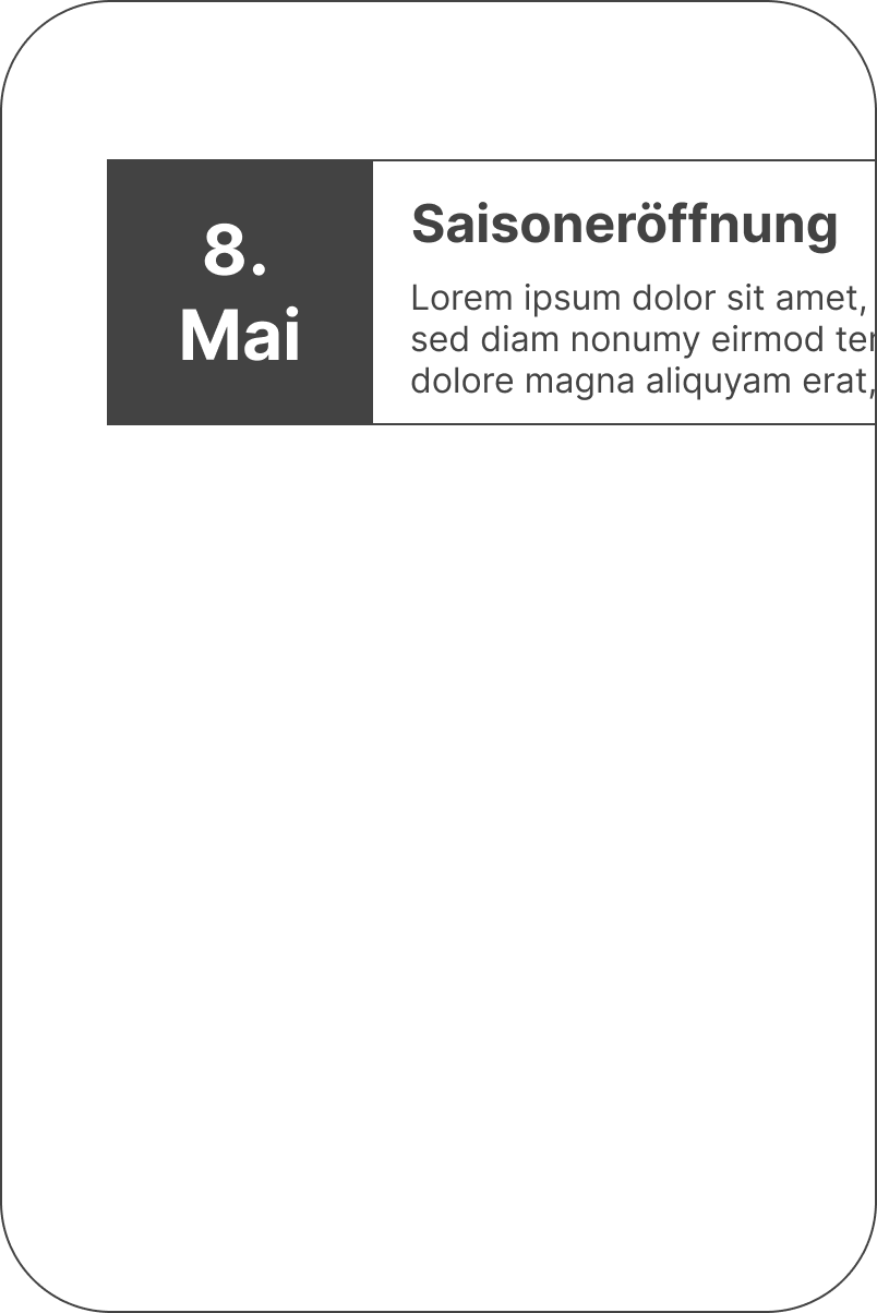 card with an example of an event