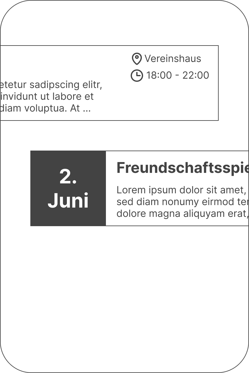 card with an example of an event