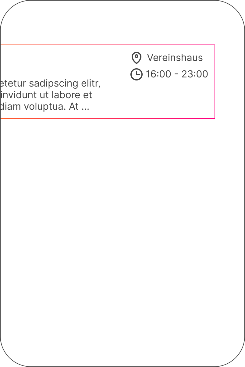 card with an example of an event