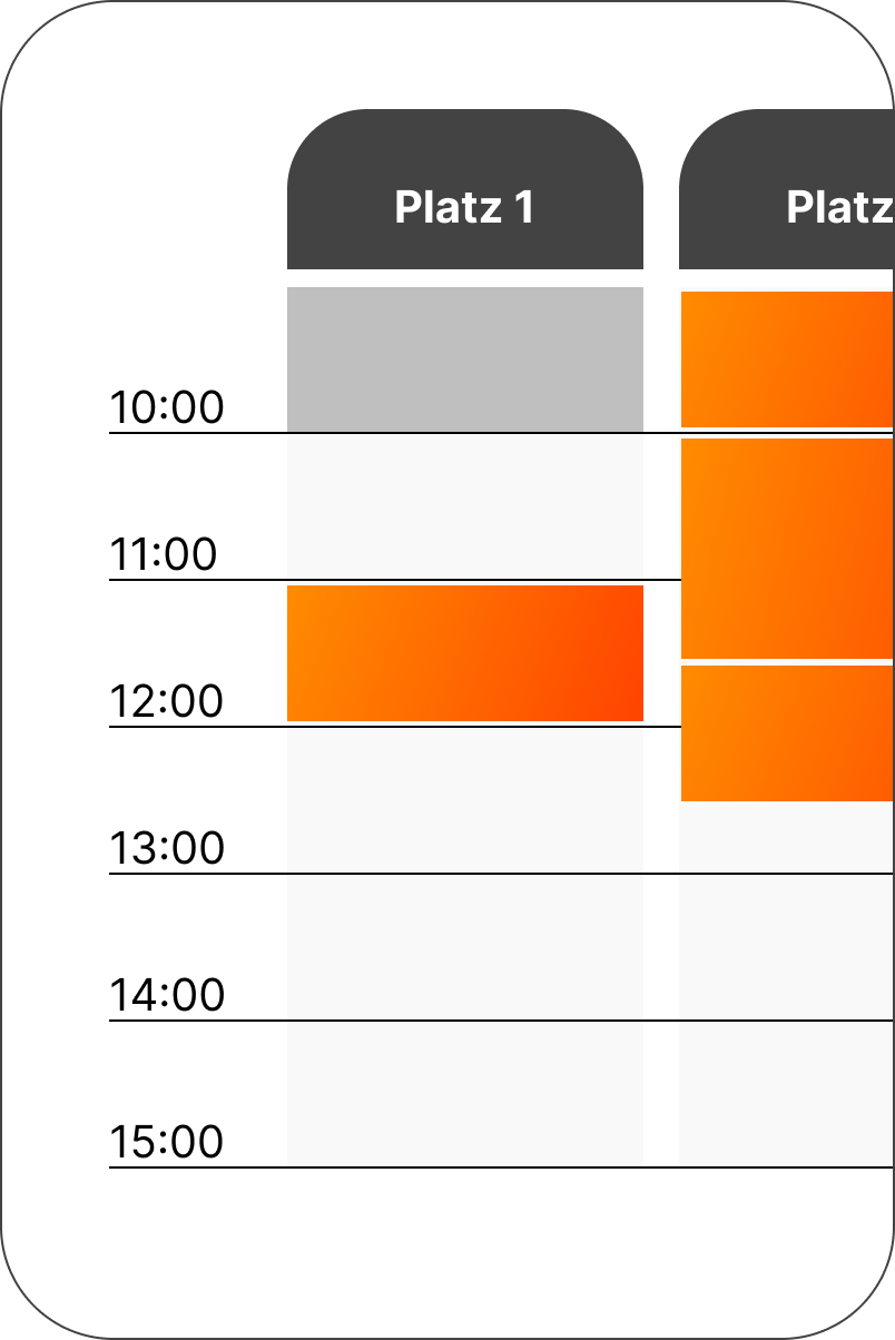card with an example of the booking system