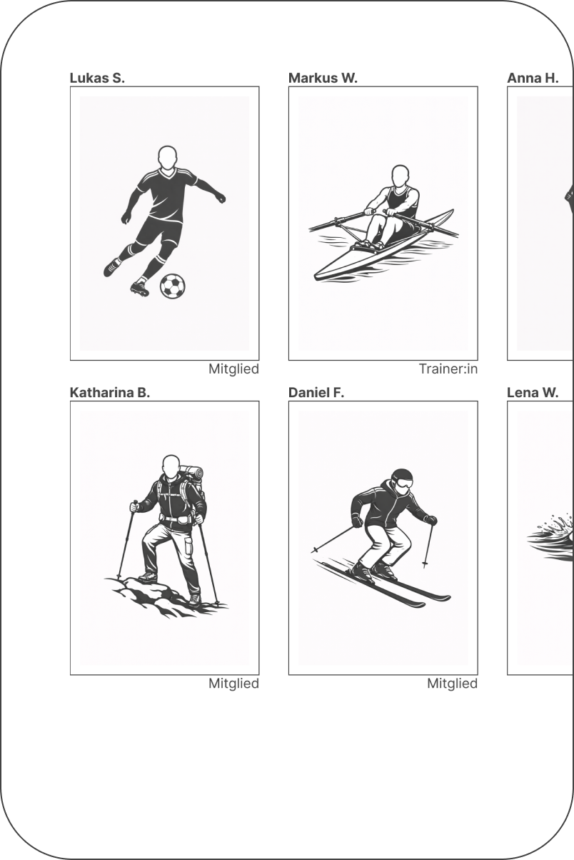 card with an example of the member list