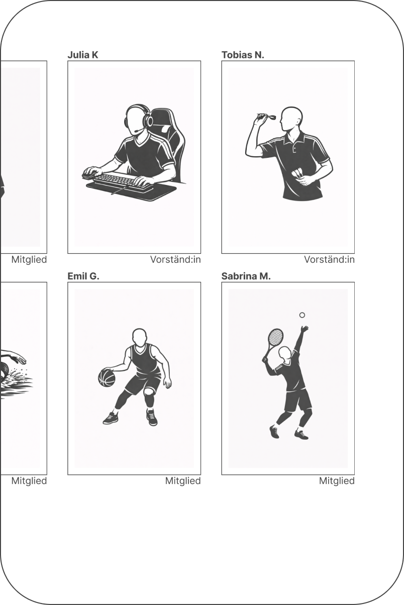 card with an example of the member list